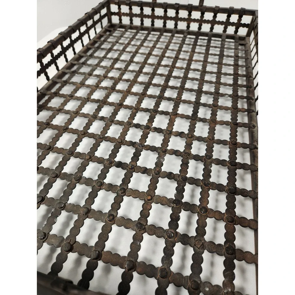 Handcrafted Industrial Bronzed Iron Riveted Castlecore Tray w/Handles 22